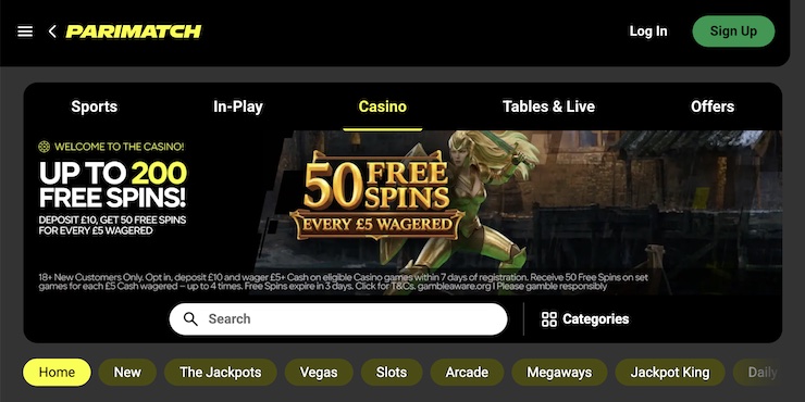 Parimatch is among the best non GamStop casinos that also offers sports betting.